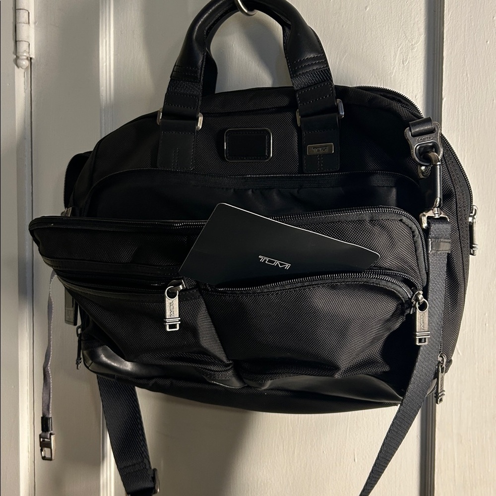 Tumi Alpha Bravo Briefcase Laptop Nylon Leather Black - Picture 11 of 13